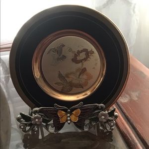 🌻Vintage Japanese 24 K gold etched plate🌻